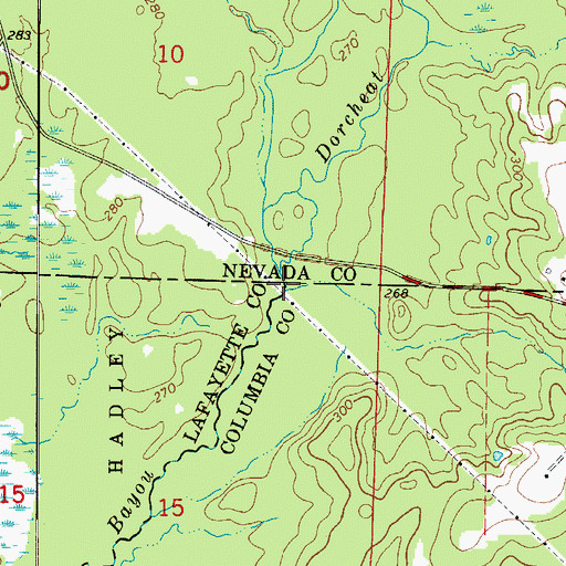 Topographic Map of Mill Creek, AR