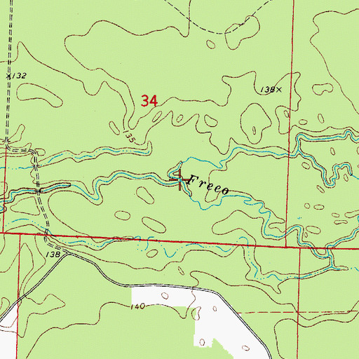 Topographic Map of Mill Creek, AR