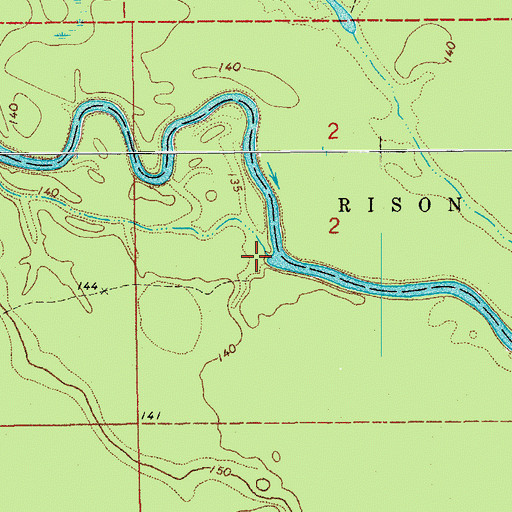 Topographic Map of Mill Creek, AR