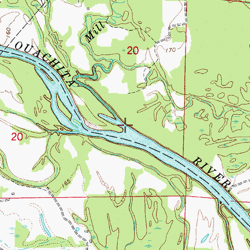 Topographic Map of Mill Creek, AR