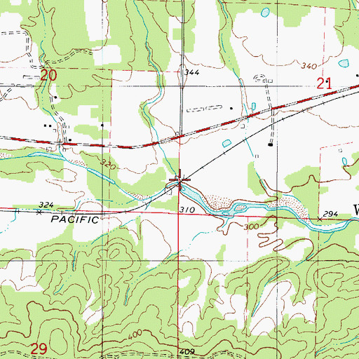 Topographic Map of Mill Creek, AR