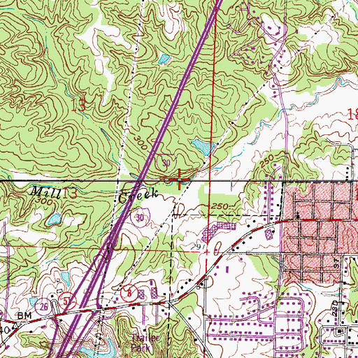 Topographic Map of Mill Creek, AR