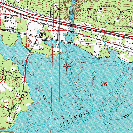 Topographic Map of Mill Creek, AR