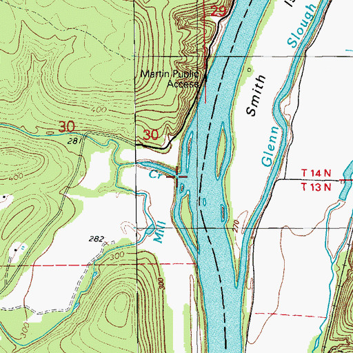 Topographic Map of Mill Creek, AR