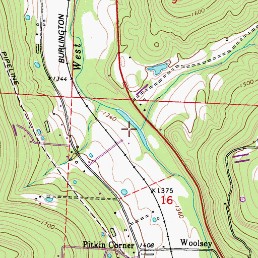 Topographic Map of Mill Creek, AR
