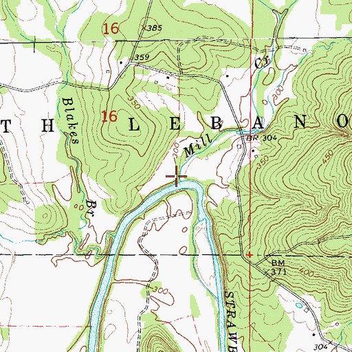 Topographic Map of Mill Creek, AR