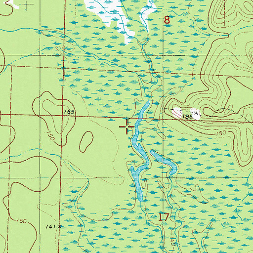 Topographic Map of Mill Creek, AR