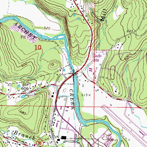 Topographic Map of Mill Hollow, AR