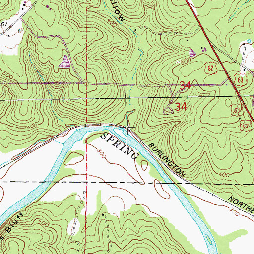 Topographic Map of Mill Hollow, AR