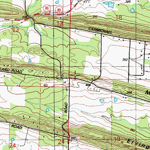 Topographic Map of Mill Ridge, AR
