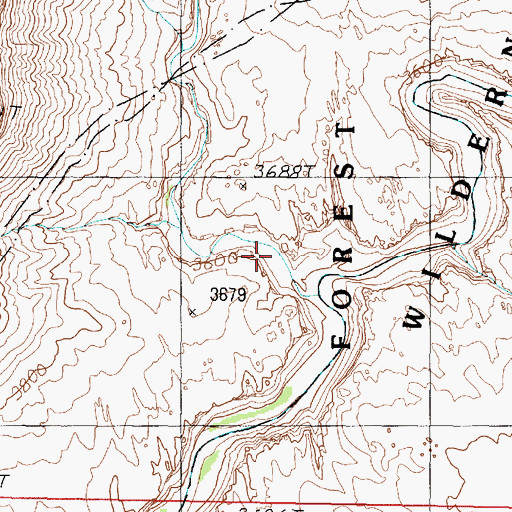 Topographic Map of Grama Canyon, AZ