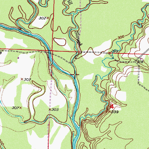 Topographic Map of Mill Slough, AR