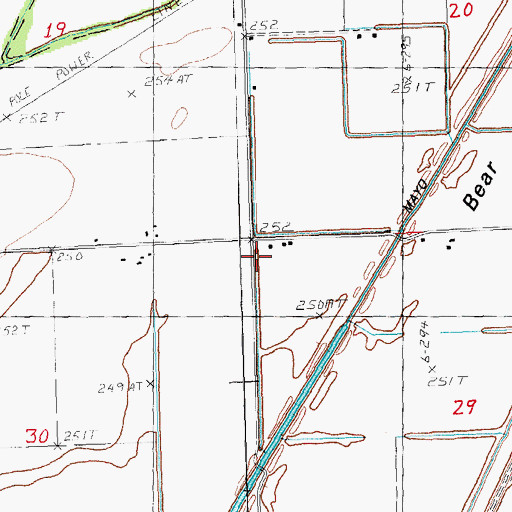 Topographic Map of Mill Town Church, AR