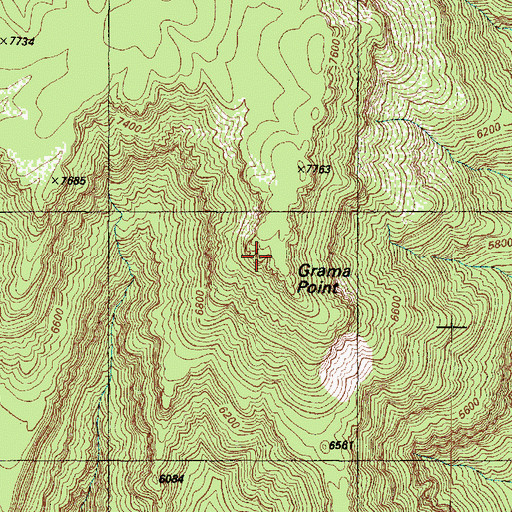 Topographic Map of Grama Point, AZ