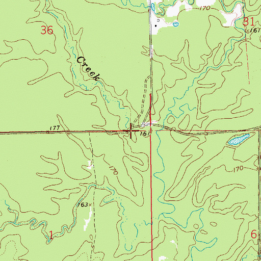 Topographic Map of Miller Creek, AR