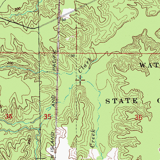 Topographic Map of Miller Creek, AR
