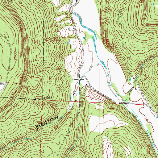 Topographic Map of Miller Hollow, AR