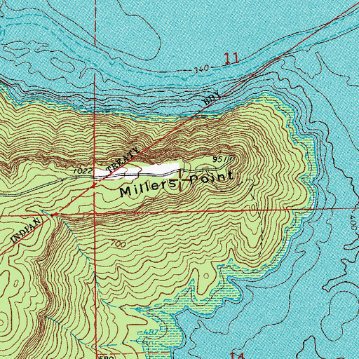 Topographic Map of Millers Point, AR