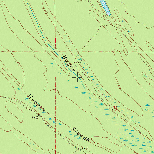 Topographic Map of Mills Bayou, AR