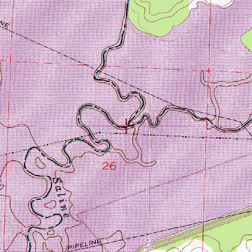 Topographic Map of Mine Creek, AR