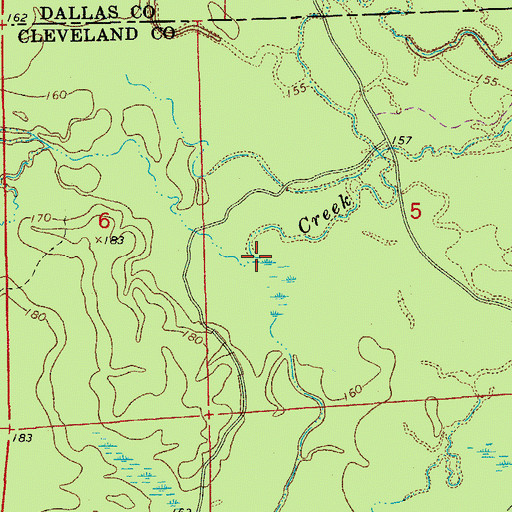 Topographic Map of Mink Slough, AR