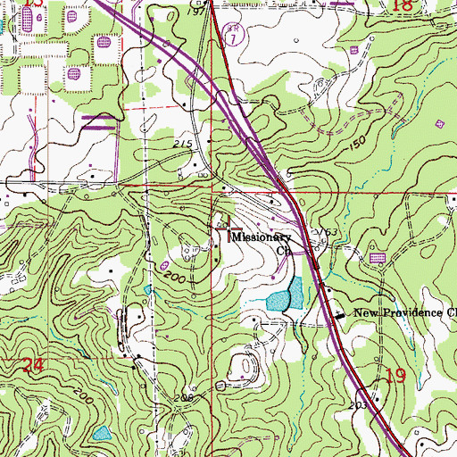 Topographic Map of Missionary Church, AR