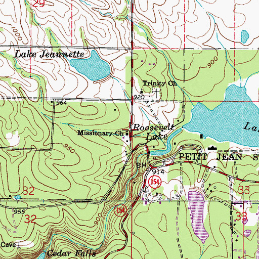 Topographic Map of Missionary Church, AR