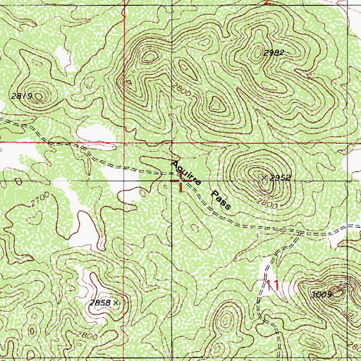 Topographic Map of Aguirre Pass, AZ