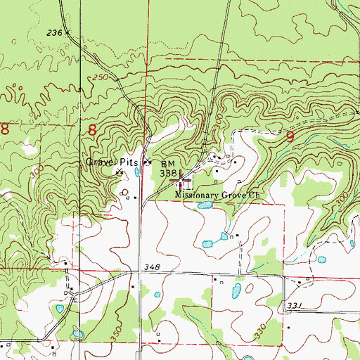 Topographic Map of Missionary Grove Church, AR