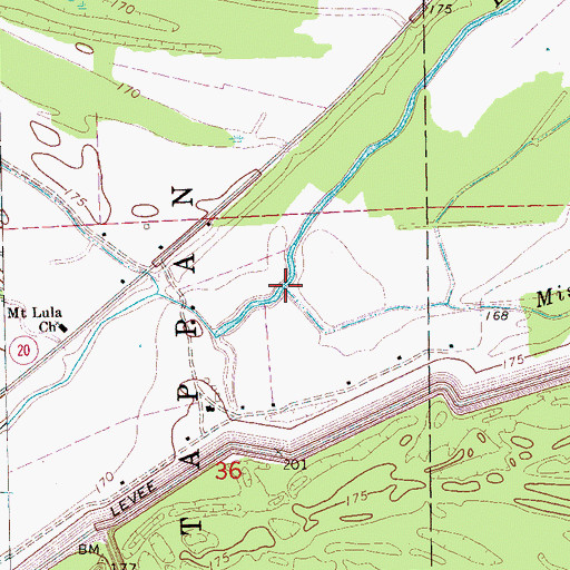 Topographic Map of Missouri Slough, AR