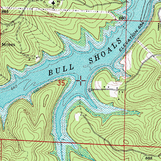 Topographic Map of Mitchell Creek, AR