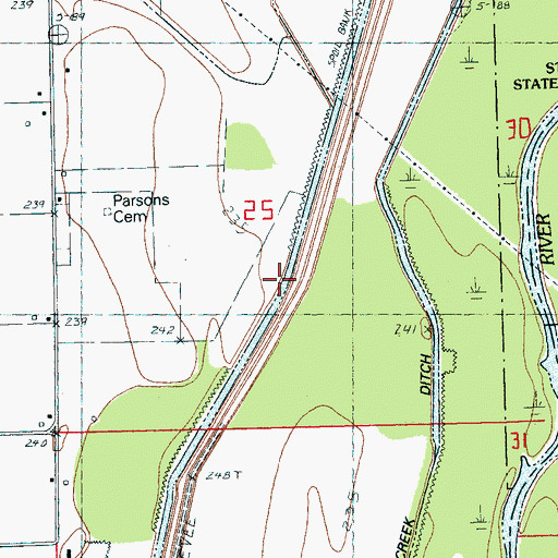 Topographic Map of Mitchell Point, AR
