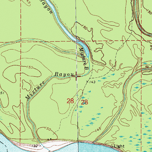Topographic Map of Mixture Bayou, AR