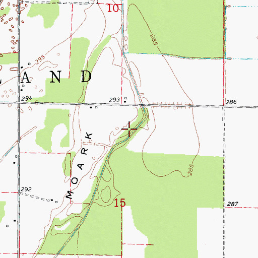 Topographic Map of Moark Ditch, AR