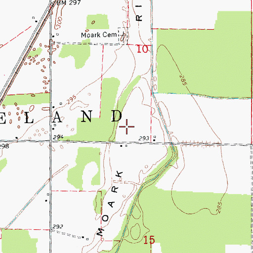 Topographic Map of Moark Ridge, AR