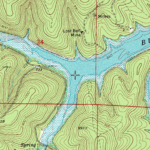 Topographic Map of Moccasin Creek, AR