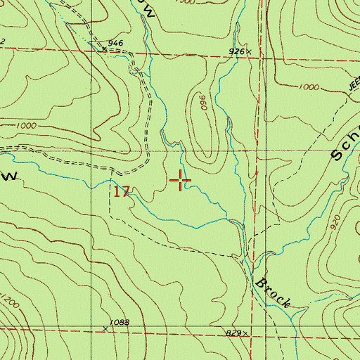 Topographic Map of Moccasin Hollow, AR