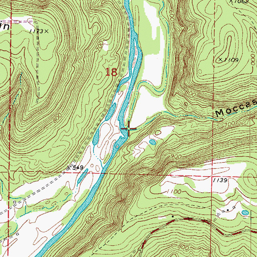 Topographic Map of Moccasin Hollow, AR
