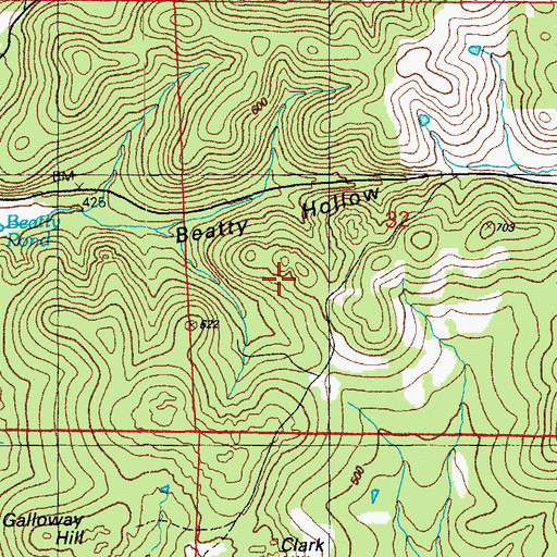 Topographic Map of Montgomery Mine, AR