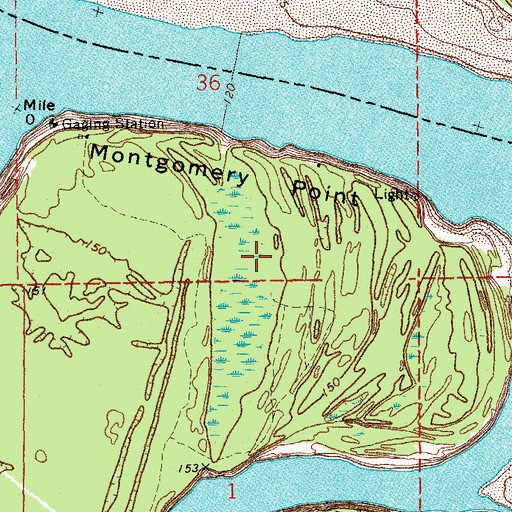 Topographic Map of Montgomery Point, AR