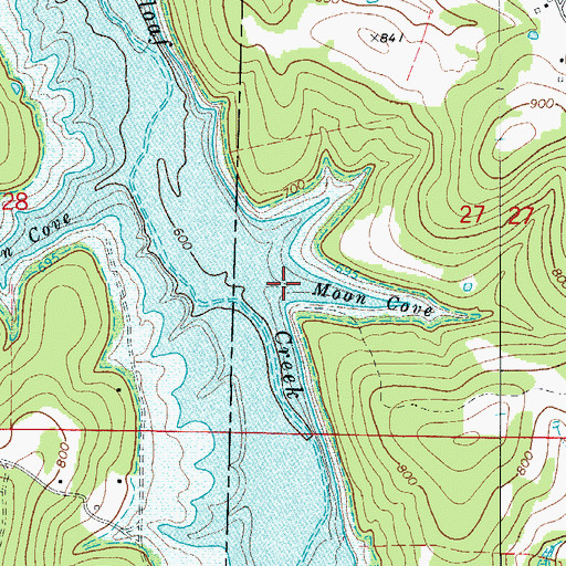 Topographic Map of Moon Cove, AR