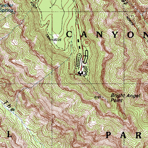 Topographic Map of Grand Canyon Lodge, AZ
