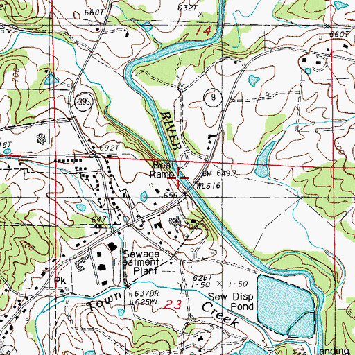 Topographic Map of Moore Branch, AR