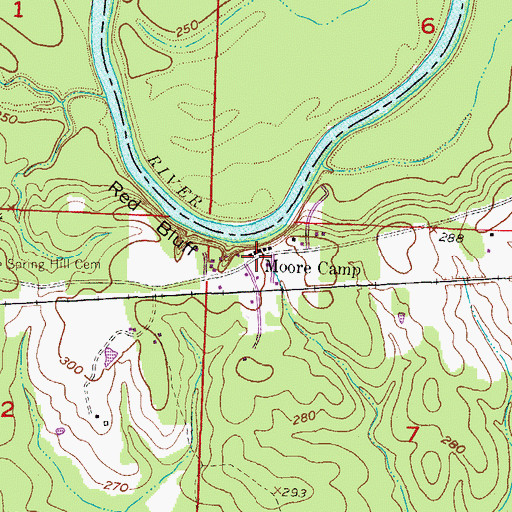 Topographic Map of Moore Camp, AR
