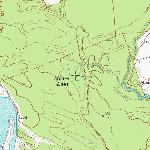 Topographic Map of Moore Lake, AR