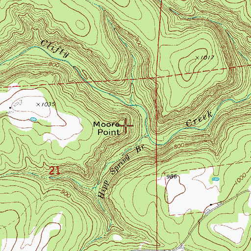 Topographic Map of Moore Point, AR