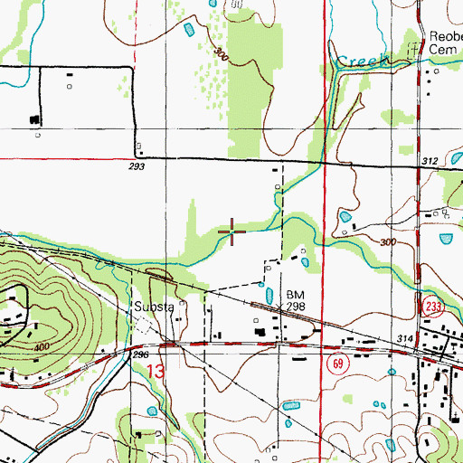 Topographic Map of Moorefield Creek, AR