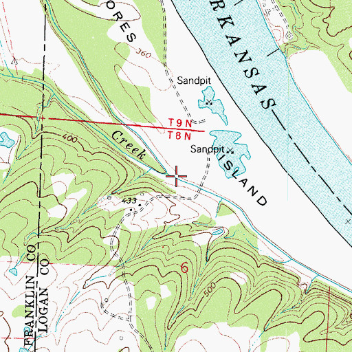 Topographic Map of Moores Creek, AR
