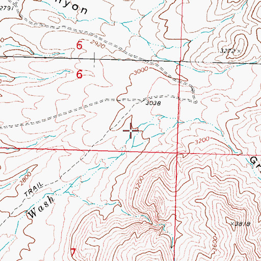 Topographic Map of Grand Gulch Canyon, AZ