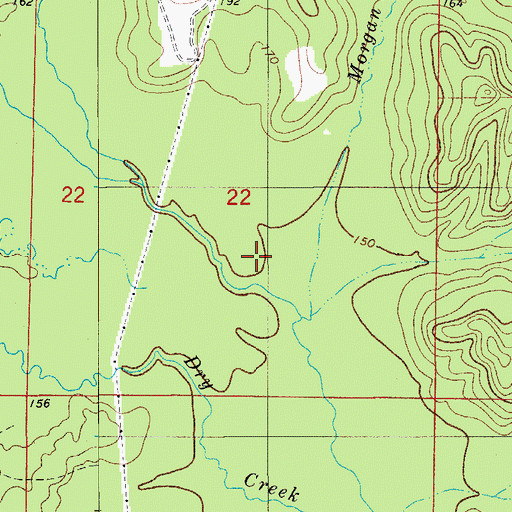Topographic Map of Morgan Branch, AR